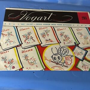 Vintage Vogart Transfer Patterns. “Bee” Smart-Bring Humor Into Your Kitchen